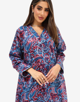 Classic Paisley Print Cotton Jalabiya
