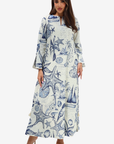 Coastal Seashell Print Cotton Jalabiya