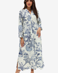 Coastal Seashell Print Cotton Jalabiya
