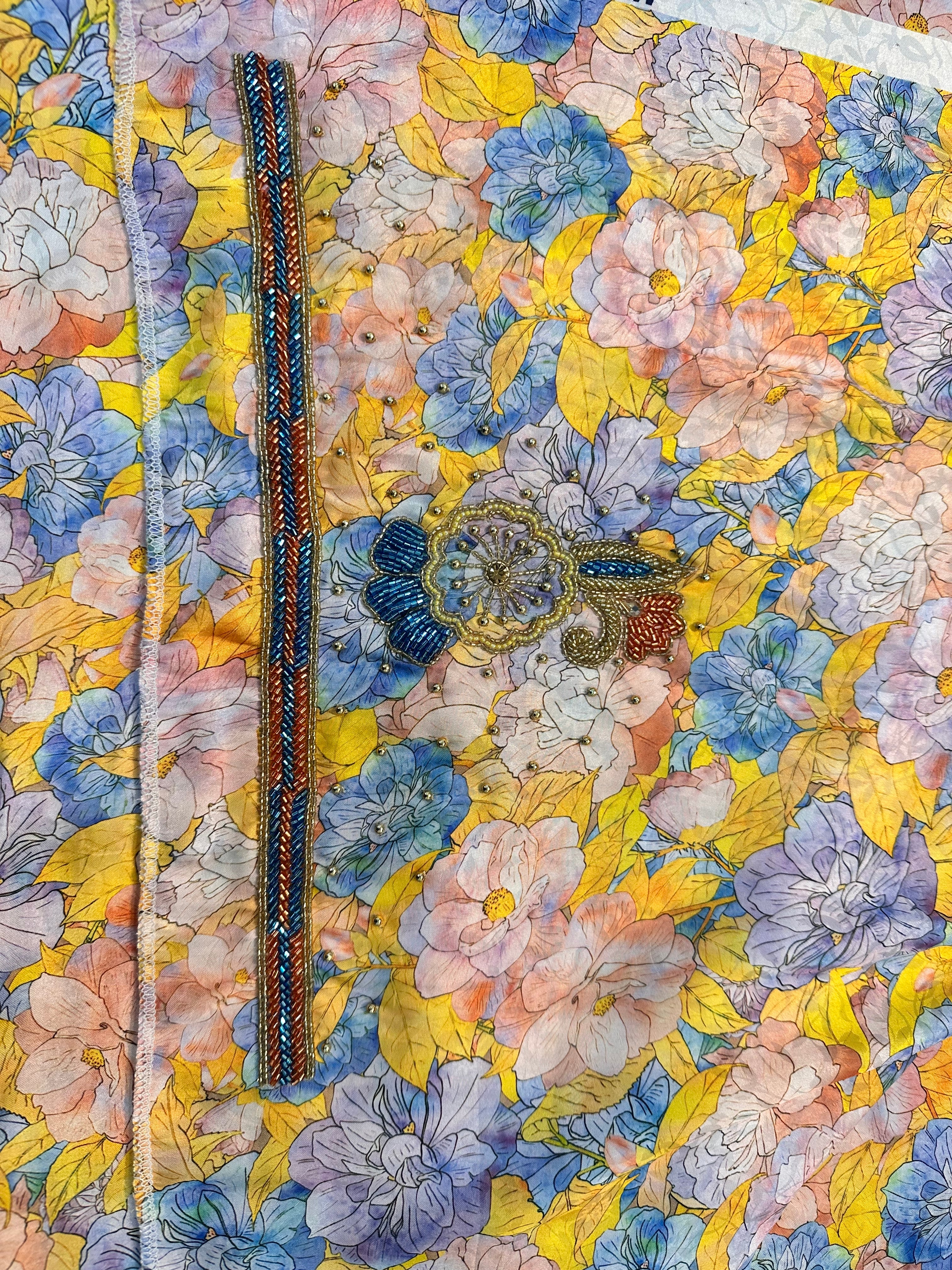 Haya - F108 - Floral Jacquard Silk Mukhawar