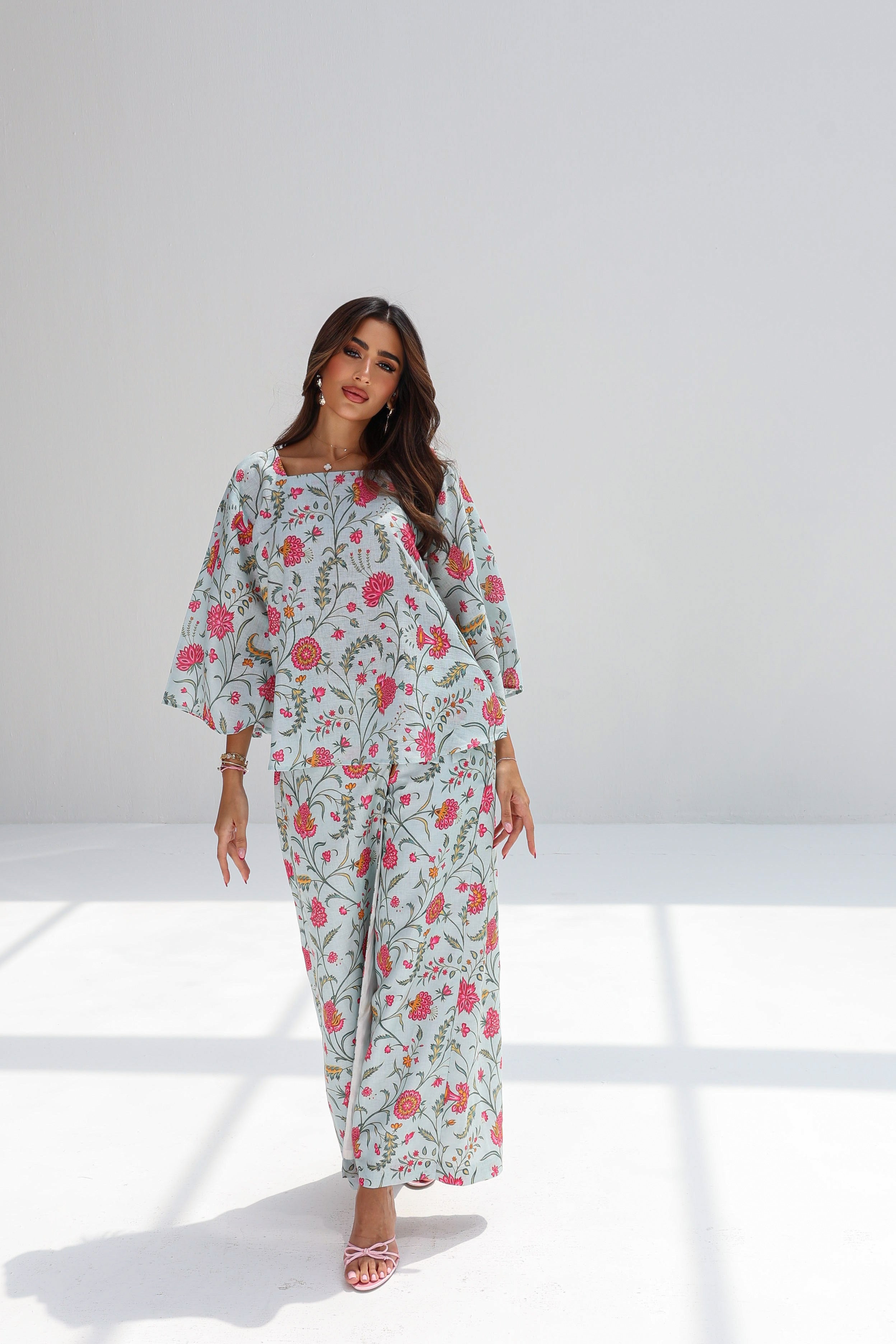 Jouri — Mint Floral Co-ord Set