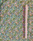 Detailed view of Floral Cotton Mukhawar highlighting the colourful floral print on premium unstitched cotton fabric for custom tailoring by Gharza Couture.