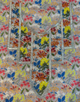 Close-up of Floral Cotton Satin Mukhawar showcasing soft premium cotton satin fabric with an elegant multicolour floral print for custom tailoring.
