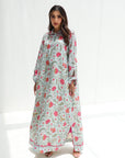 Spring Blossom Linen Blend Jalabiya full-length front view