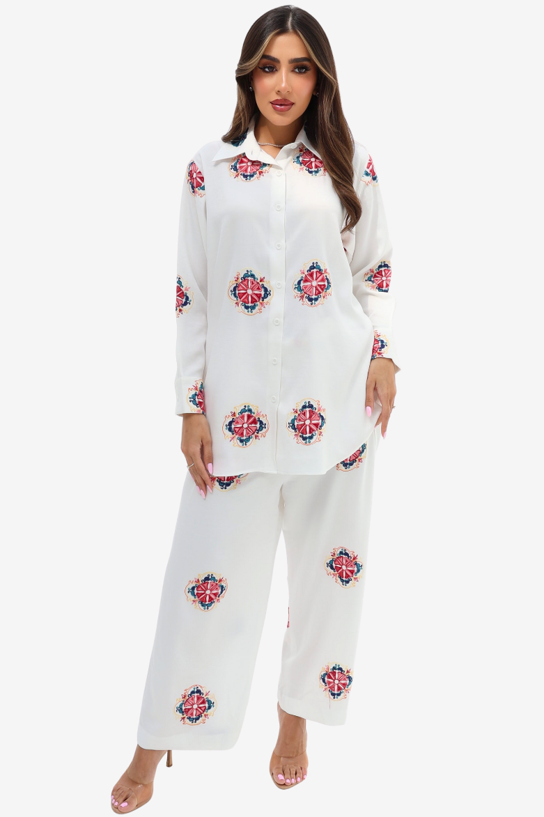 Floral Medallion Cotton Mix Co-ord Set