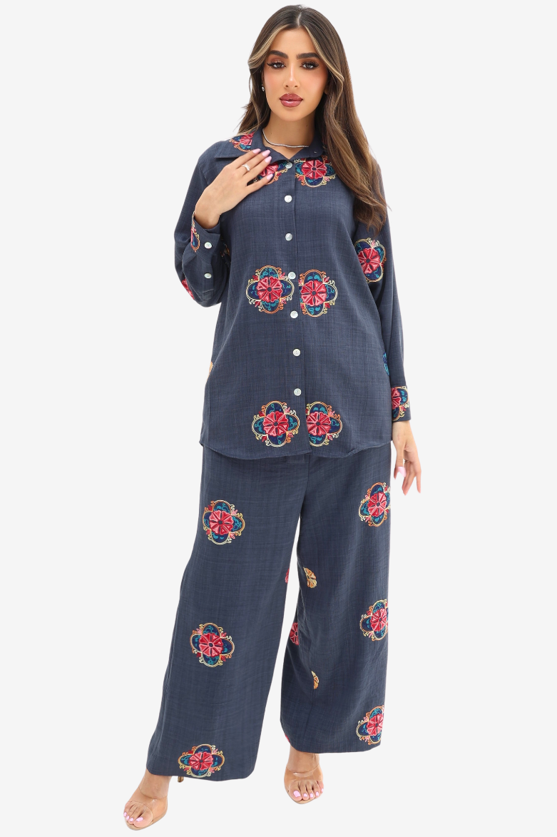 Floral Medallion Cotton Mix Co-ord Set