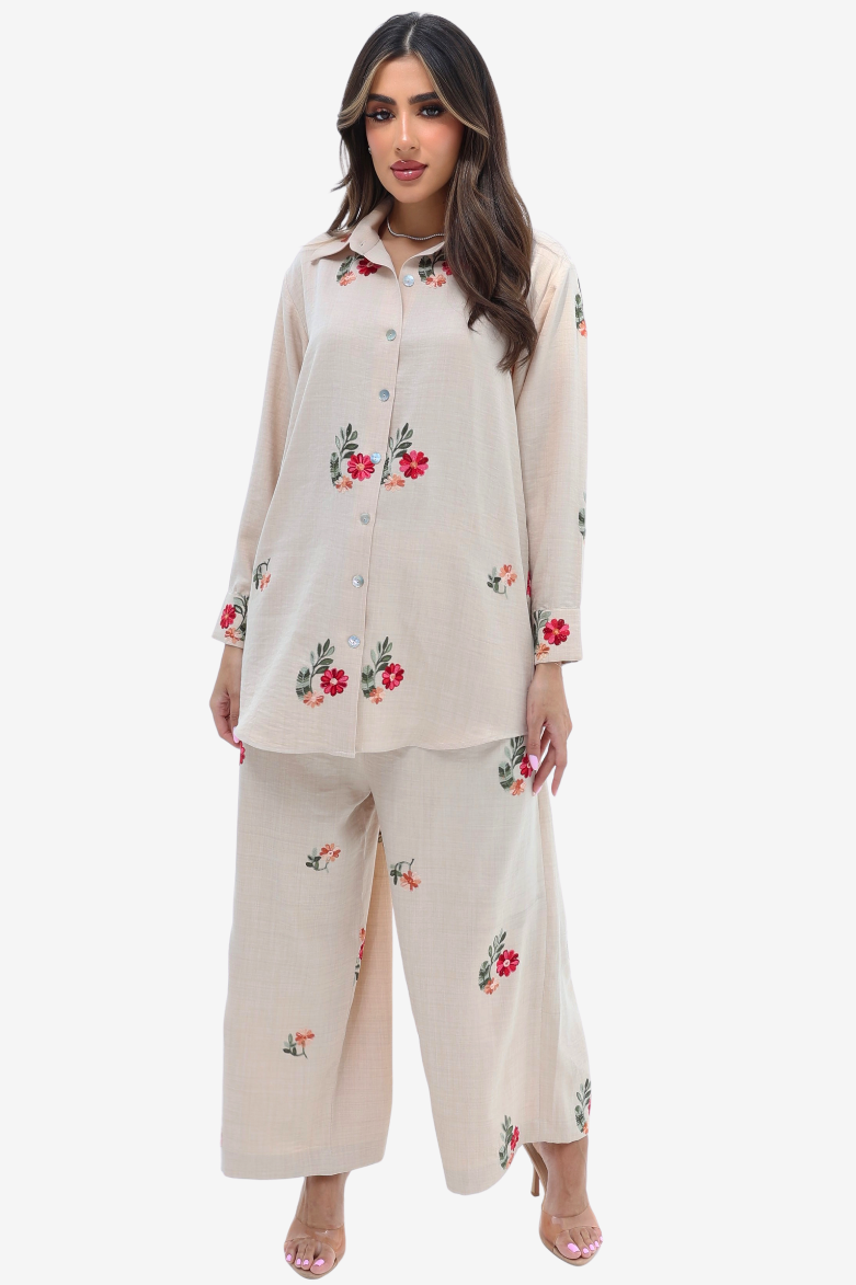 Floral Medallion Cotton Mix Co-ord Set