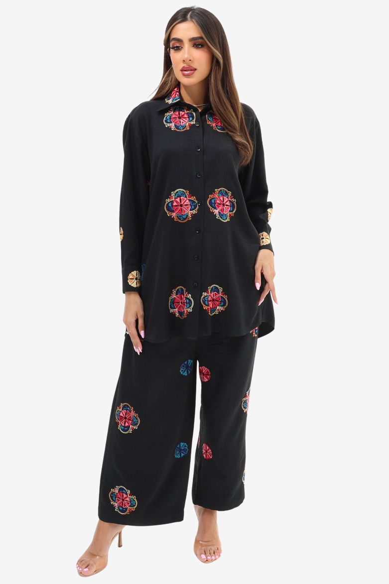 Floral Medallion Cotton Mix Co-ord Set