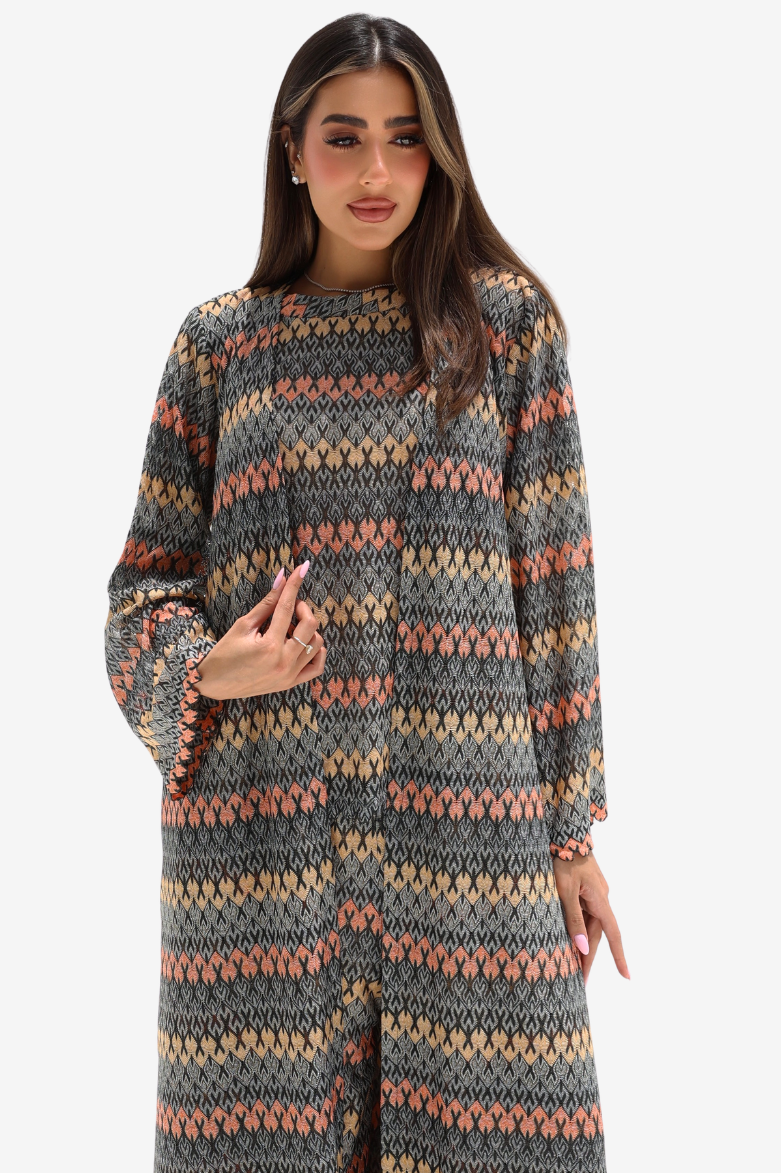 Geometric Knit Lace Three-Piece Set