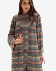 Geometric Knit Lace Three-Piece Set