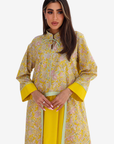 Golden Floral Paisley Cotton Jalabiya