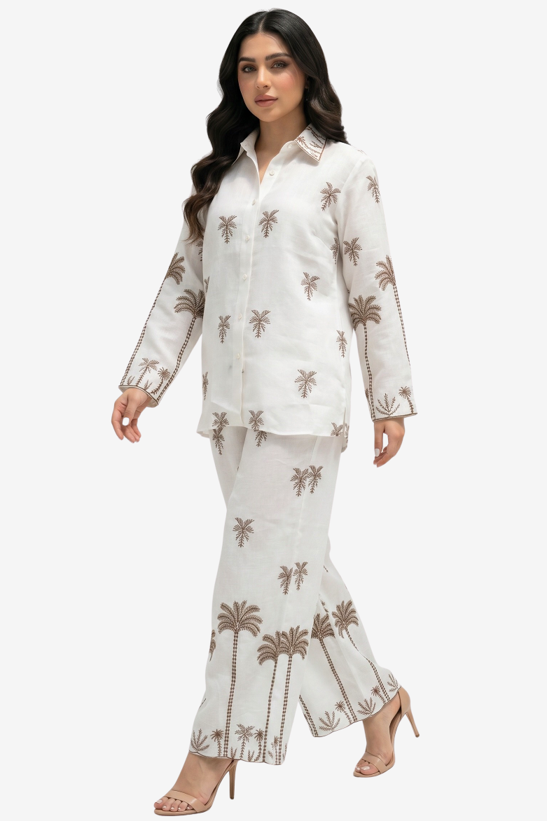 Golden Oasis Linen Blend Co-ord Set