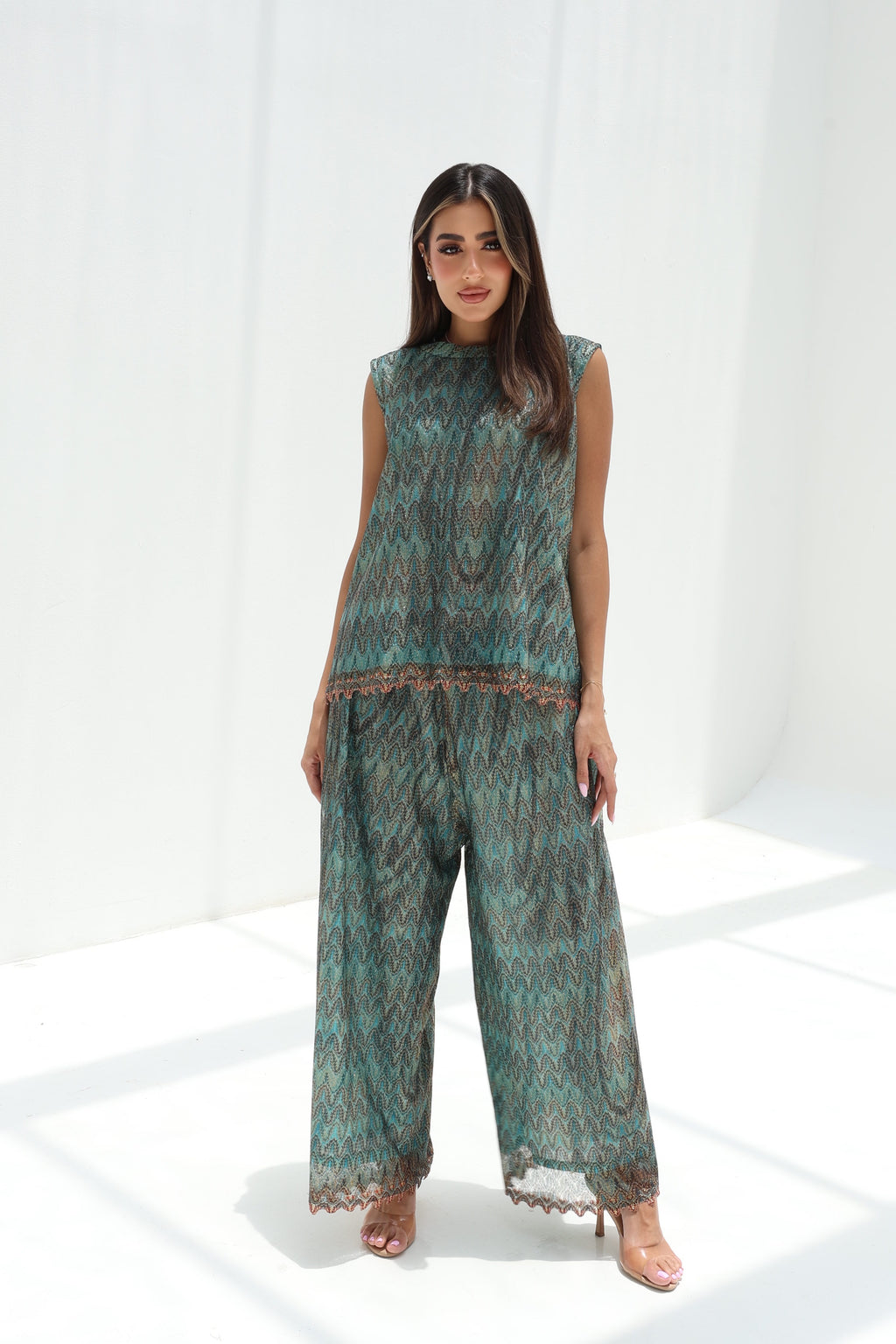 Zumurrud — Teal Chevron 3-in-1 Lace Travel Set