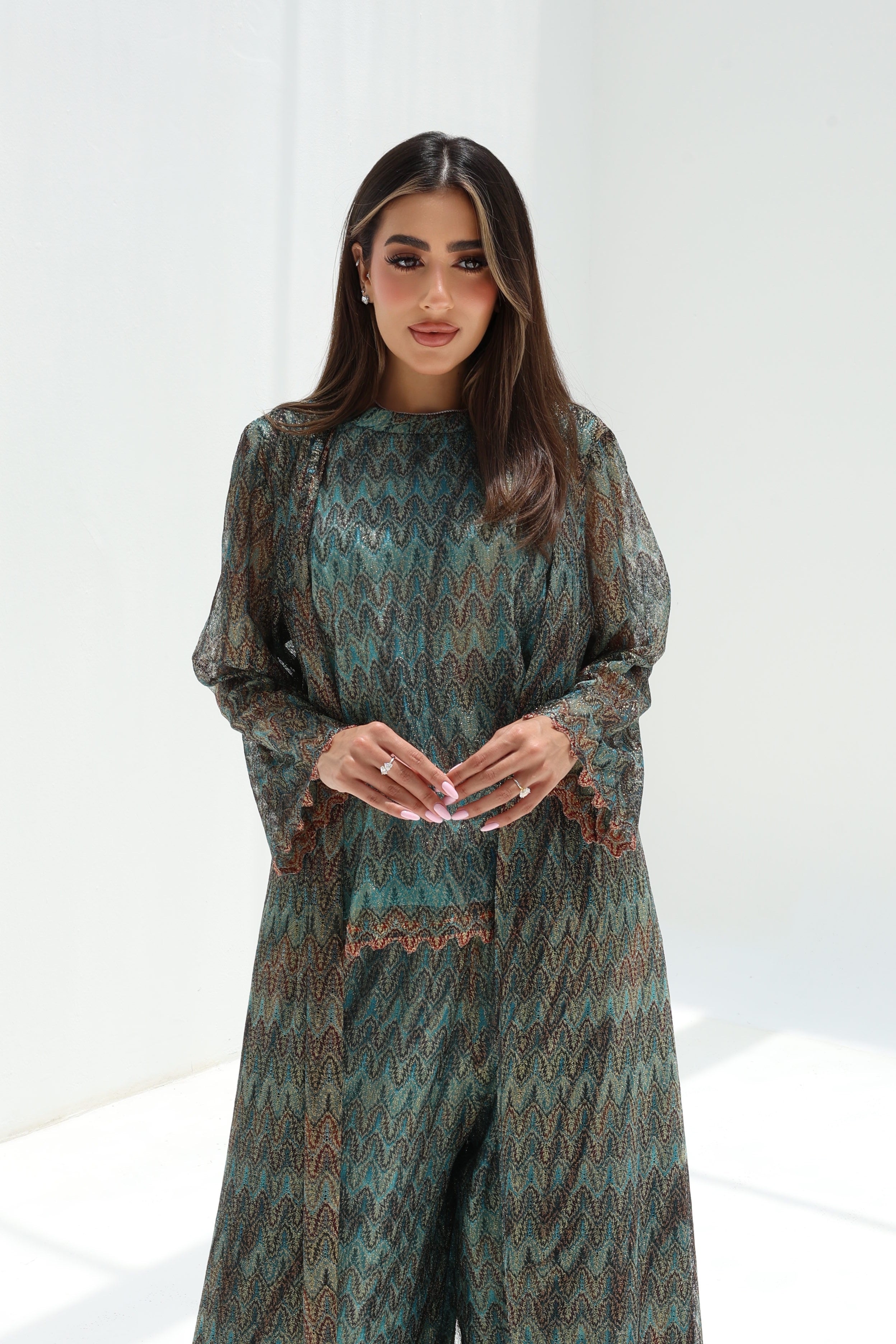 Zumurrud — Teal Chevron 3-in-1 Lace Travel Set