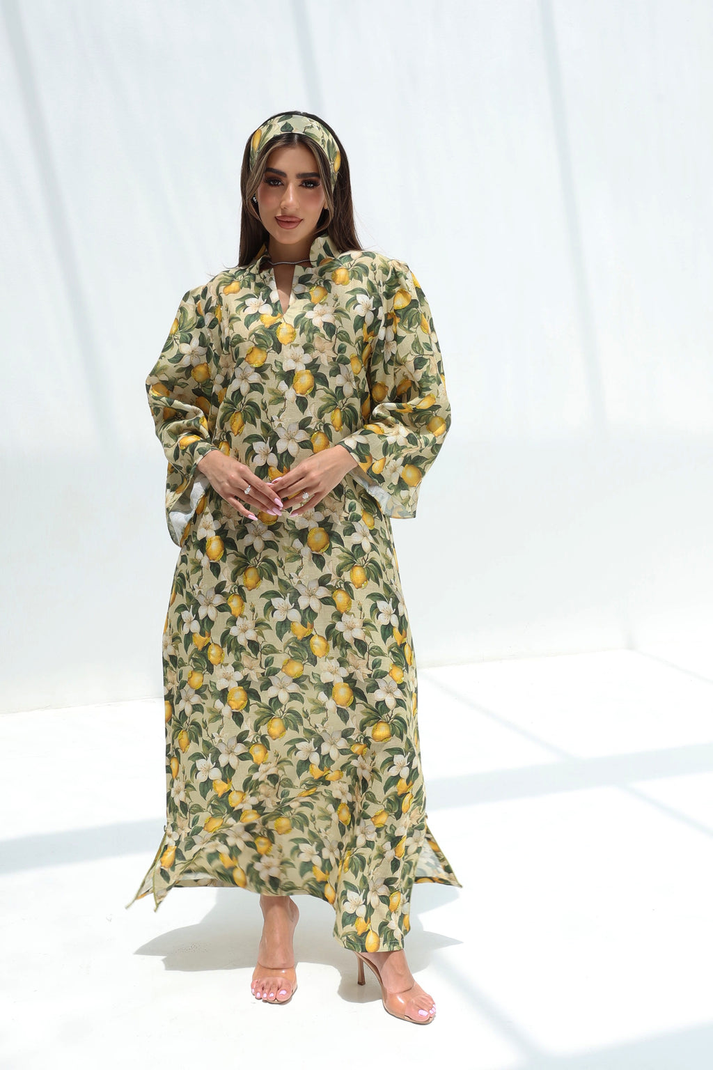Laymoun — L195 — Citrus Blossom Linen Jalabiya
