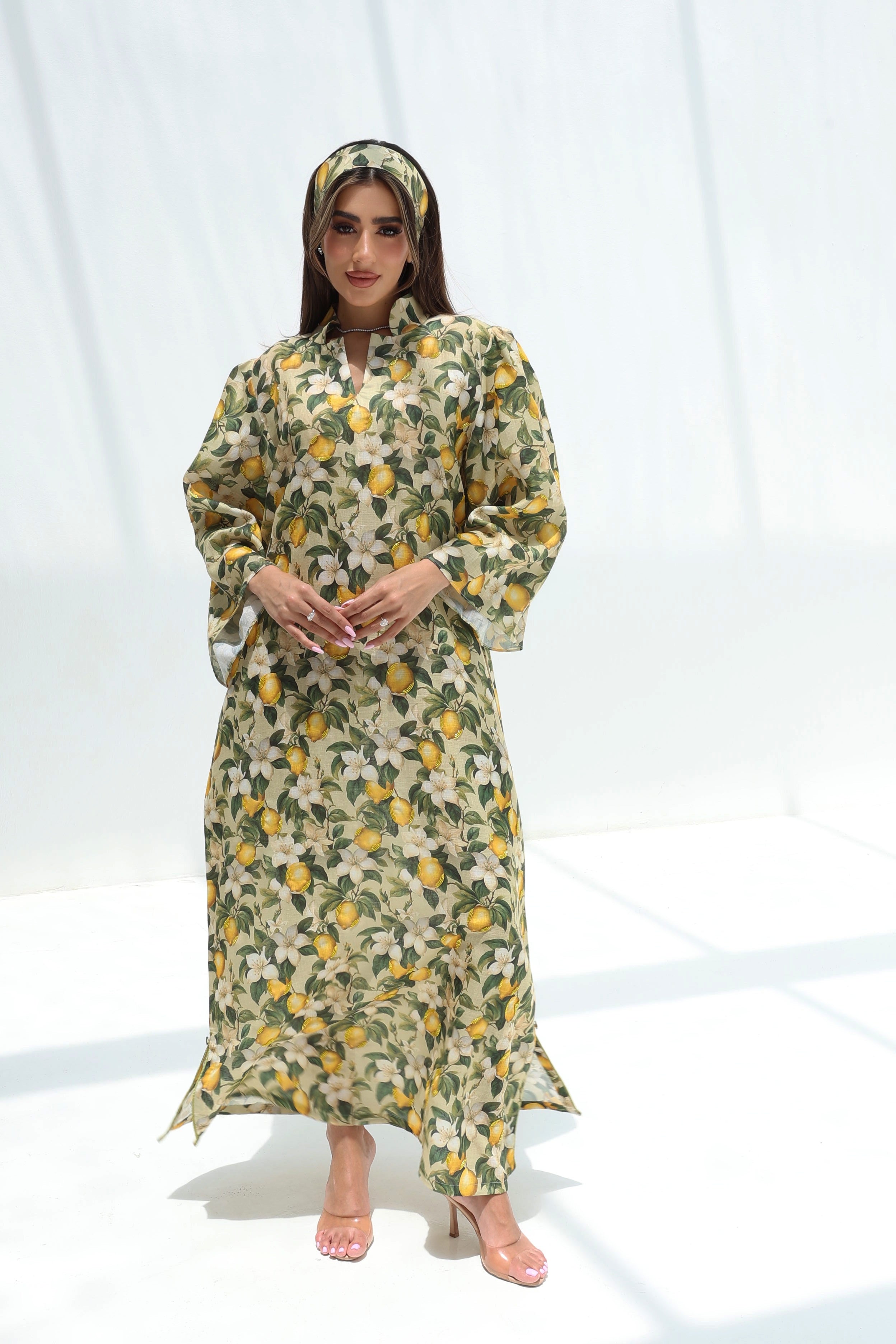 Laymoun — L195 — Citrus Blossom Linen Jalabiya