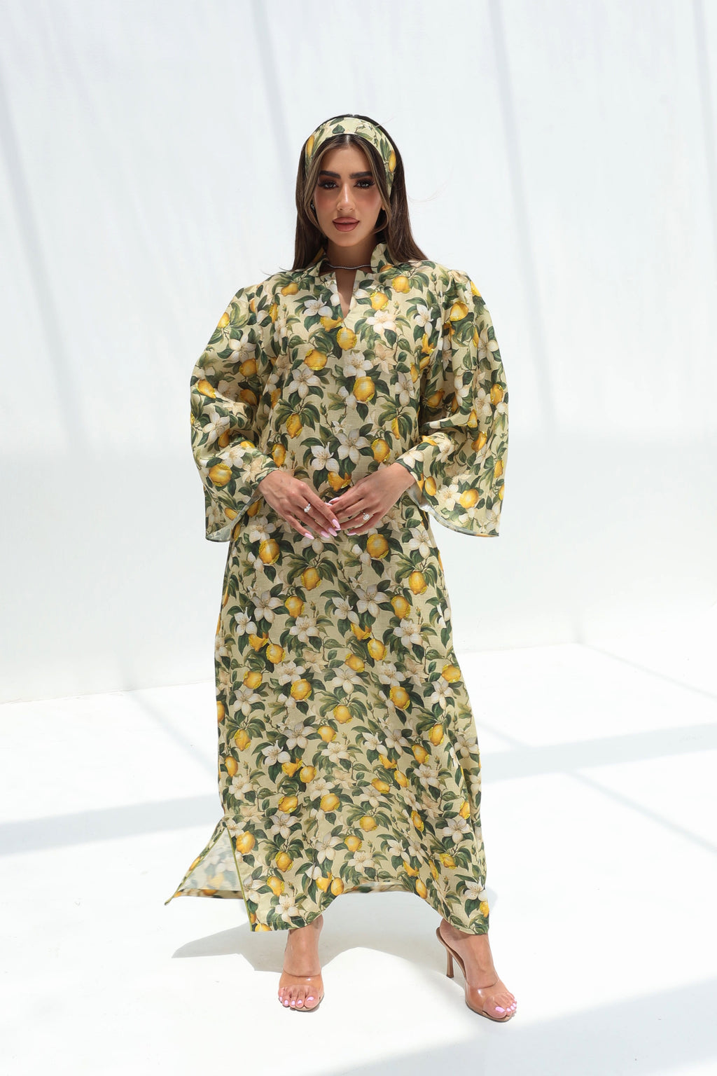 Laymoun — L195 — Citrus Blossom Linen Jalabiya