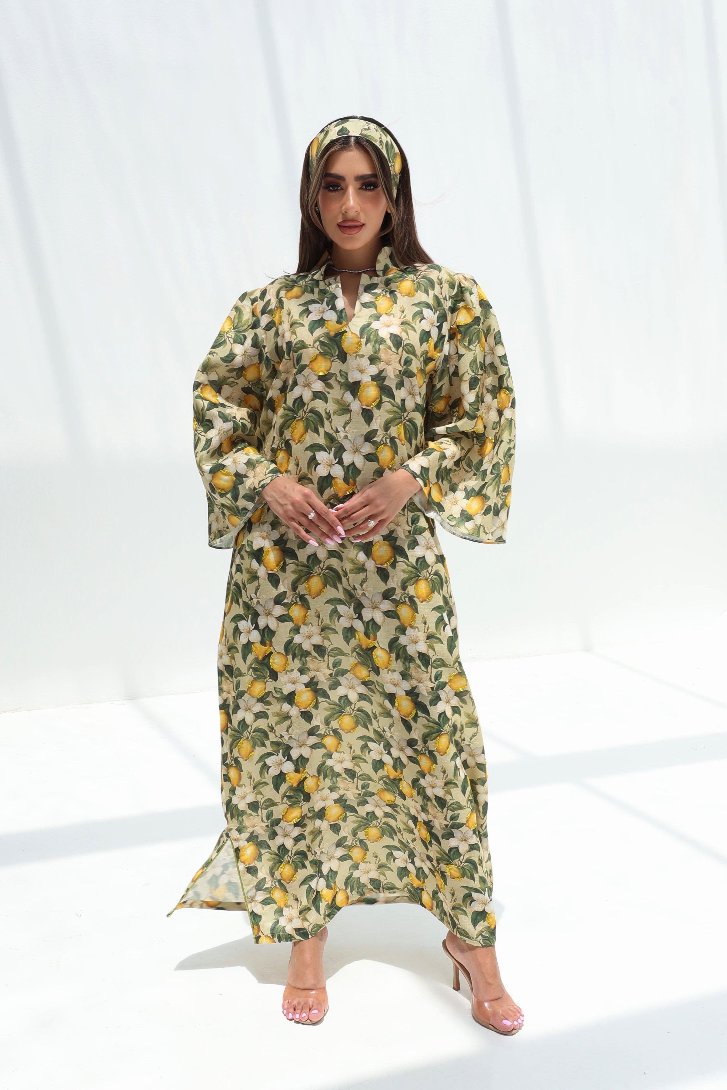 Laymoun — L195 — Citrus Blossom Linen Jalabiya