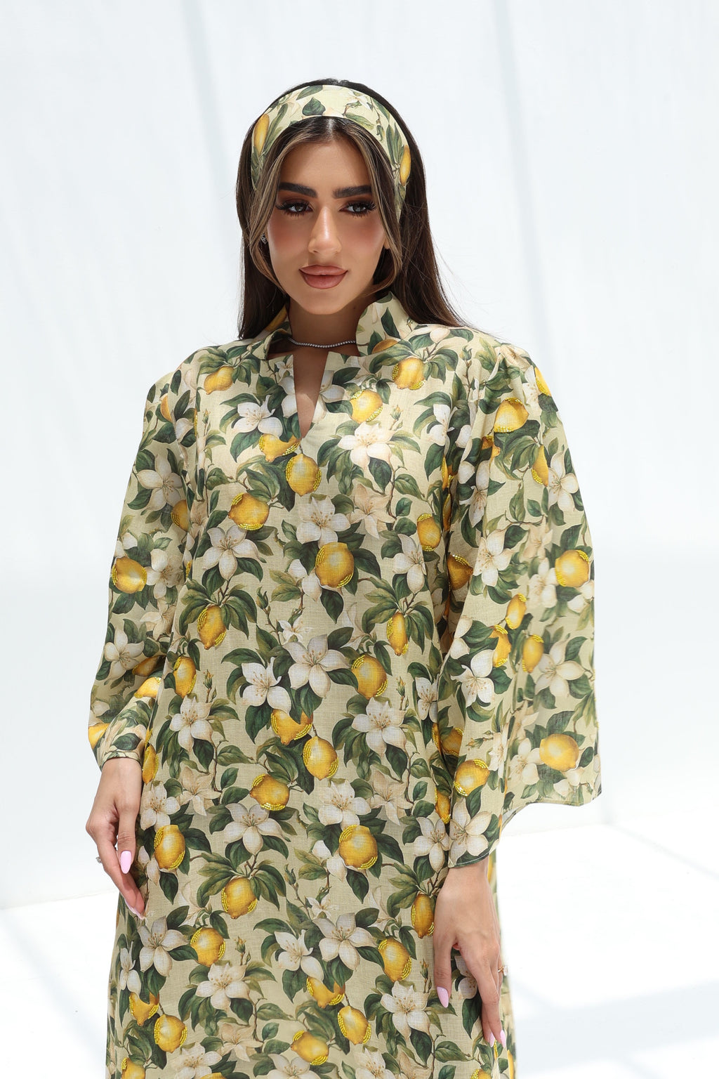 Laymoun — L195 — Citrus Blossom Linen Jalabiya