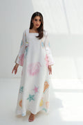Sadaf — L179 — Embroidered Seashell Linen Jalabiya with Lining