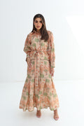 Rimal — L171 — Sand Palm Print Linen Jalabiya