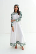 Nawras — L185 — Two-Tone Palm Print Linen Jalabiya