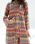 Multicolor Geometric Lace Three-Piece Set