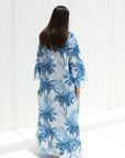 Tropical Palm Print Linen Blend Two-Piece Set
