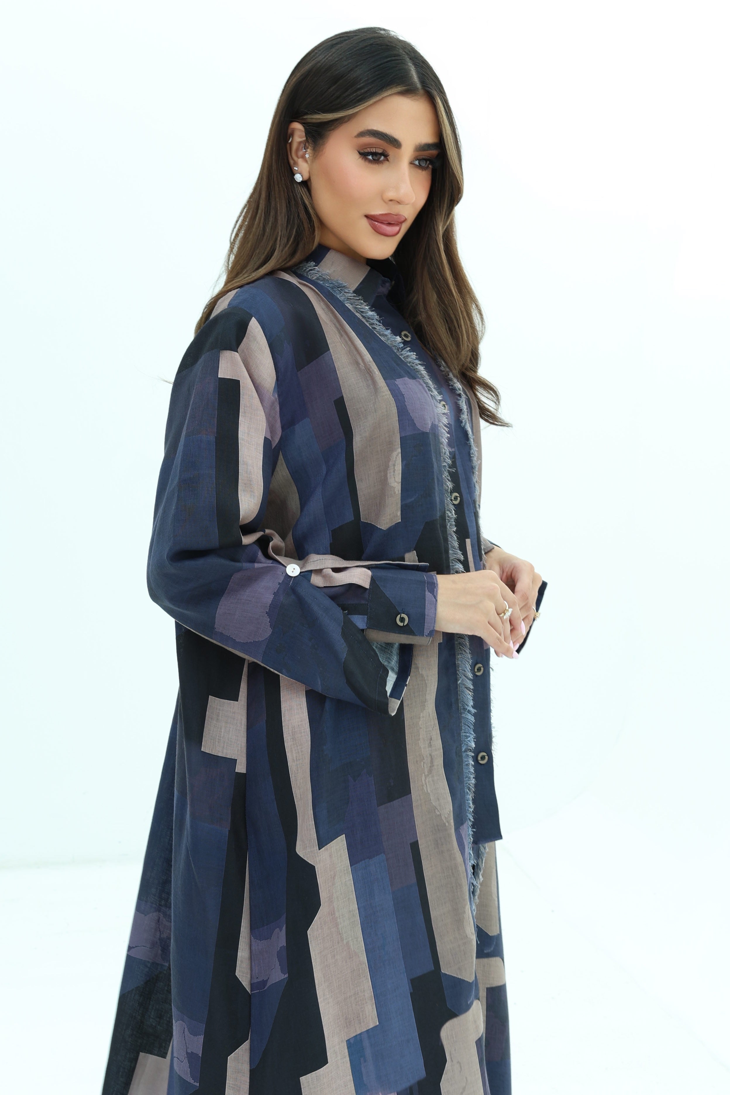 Layl — Navy Abstract Print Co-ord Set