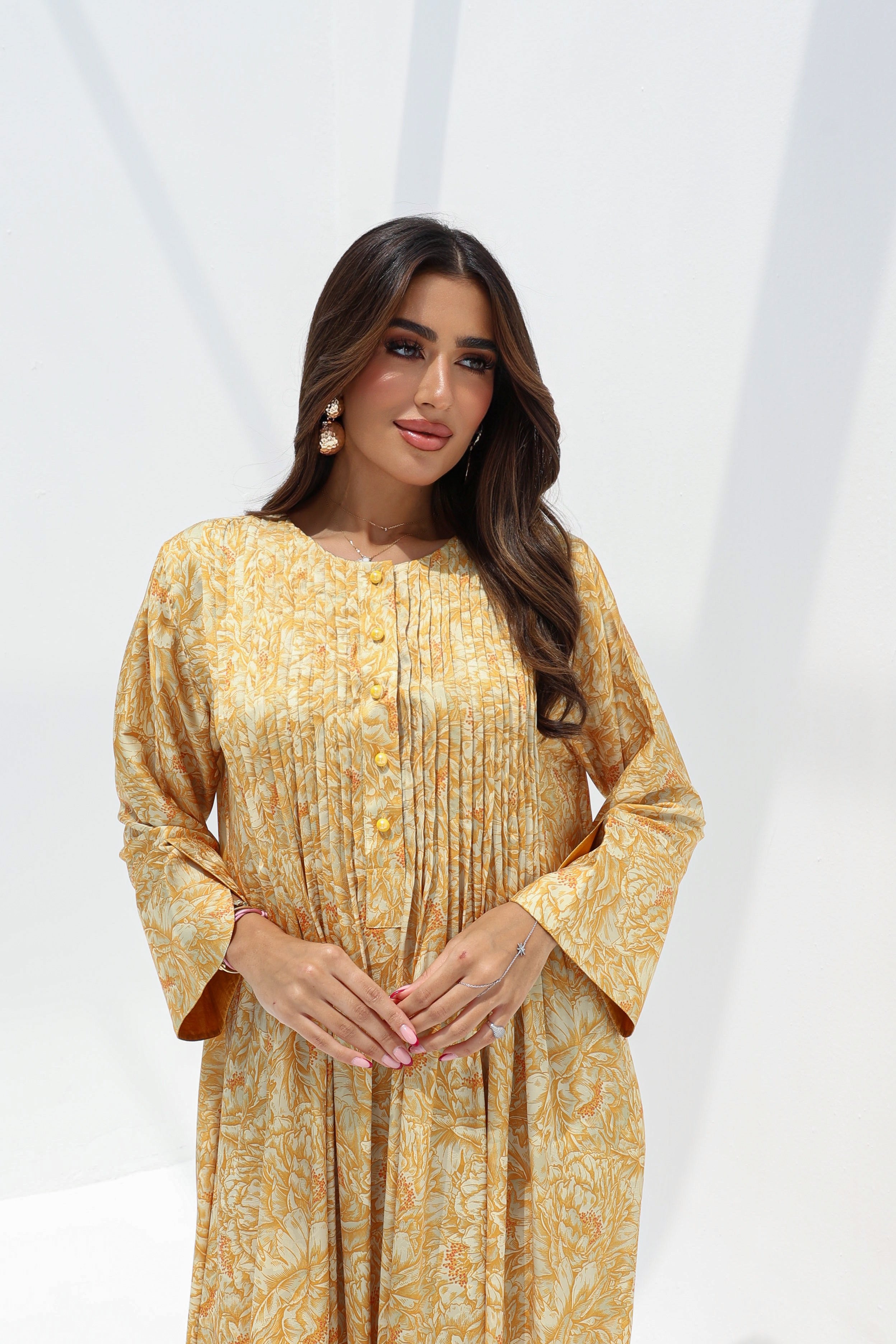 Dina - L123 - Yellow Pleats