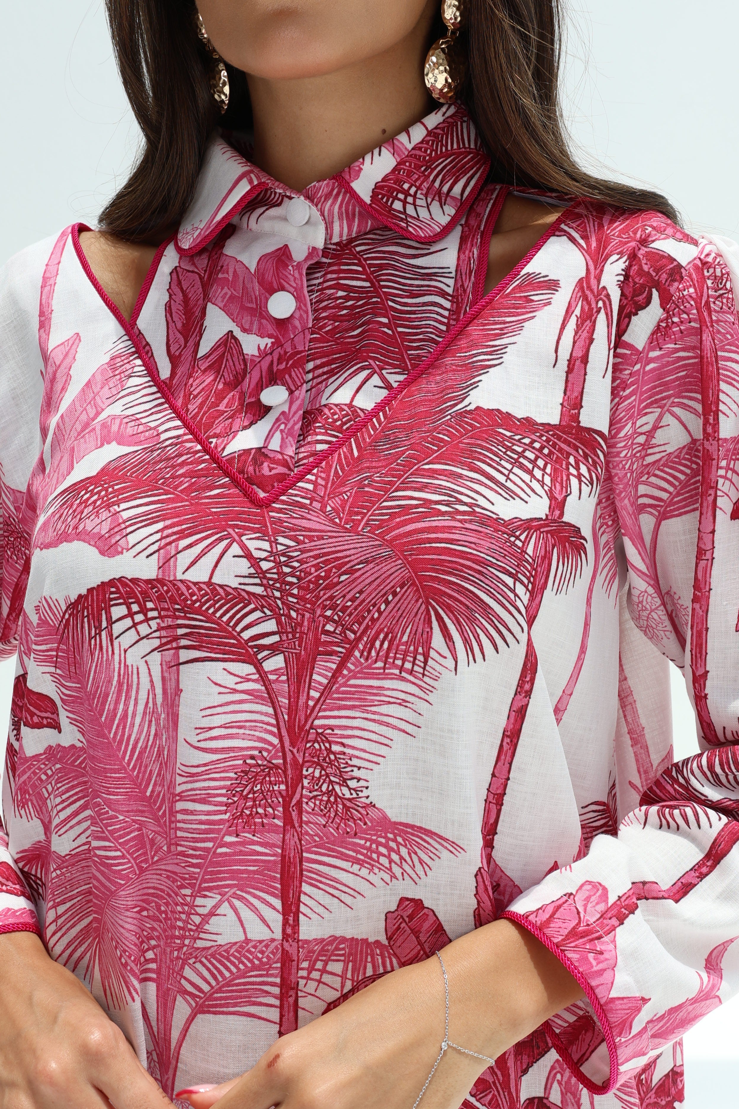 Sama - L147 - Orange/Pink Palm