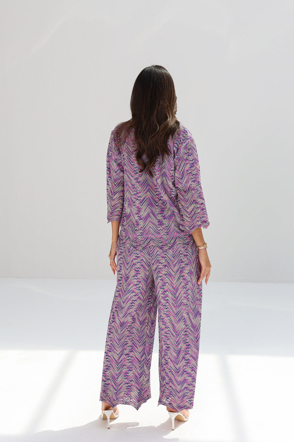 Banafsaj — Purple Chevron Lace Co-ord Set