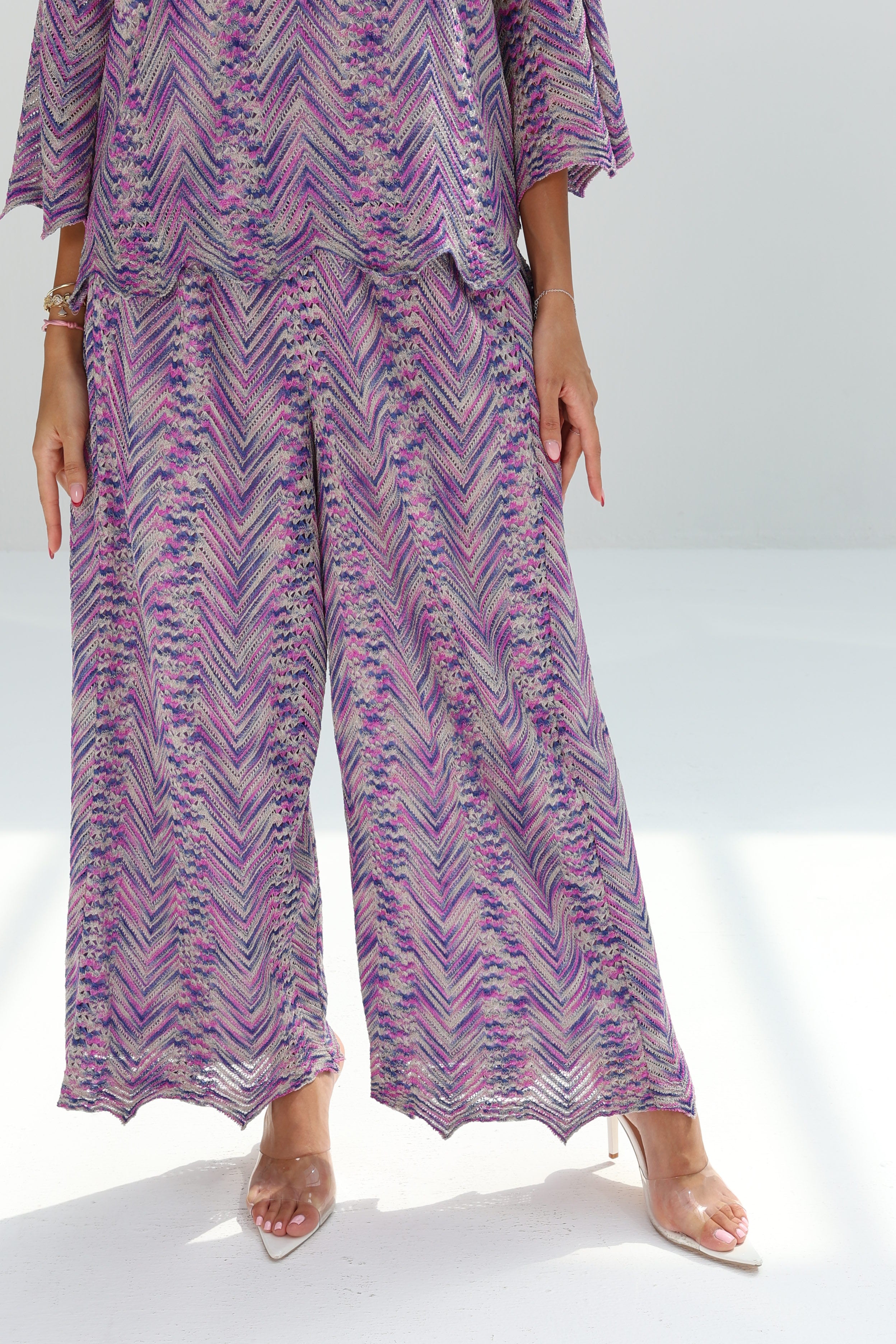 Banafsaj — Purple Chevron Lace Co-ord Set