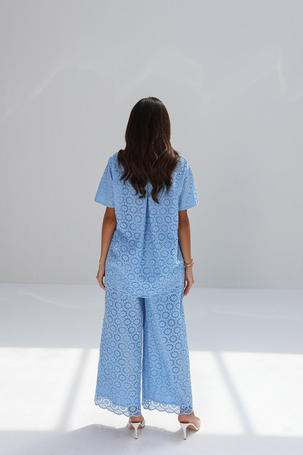 Sama — Sky Blue Floral Lace Co-ord Set