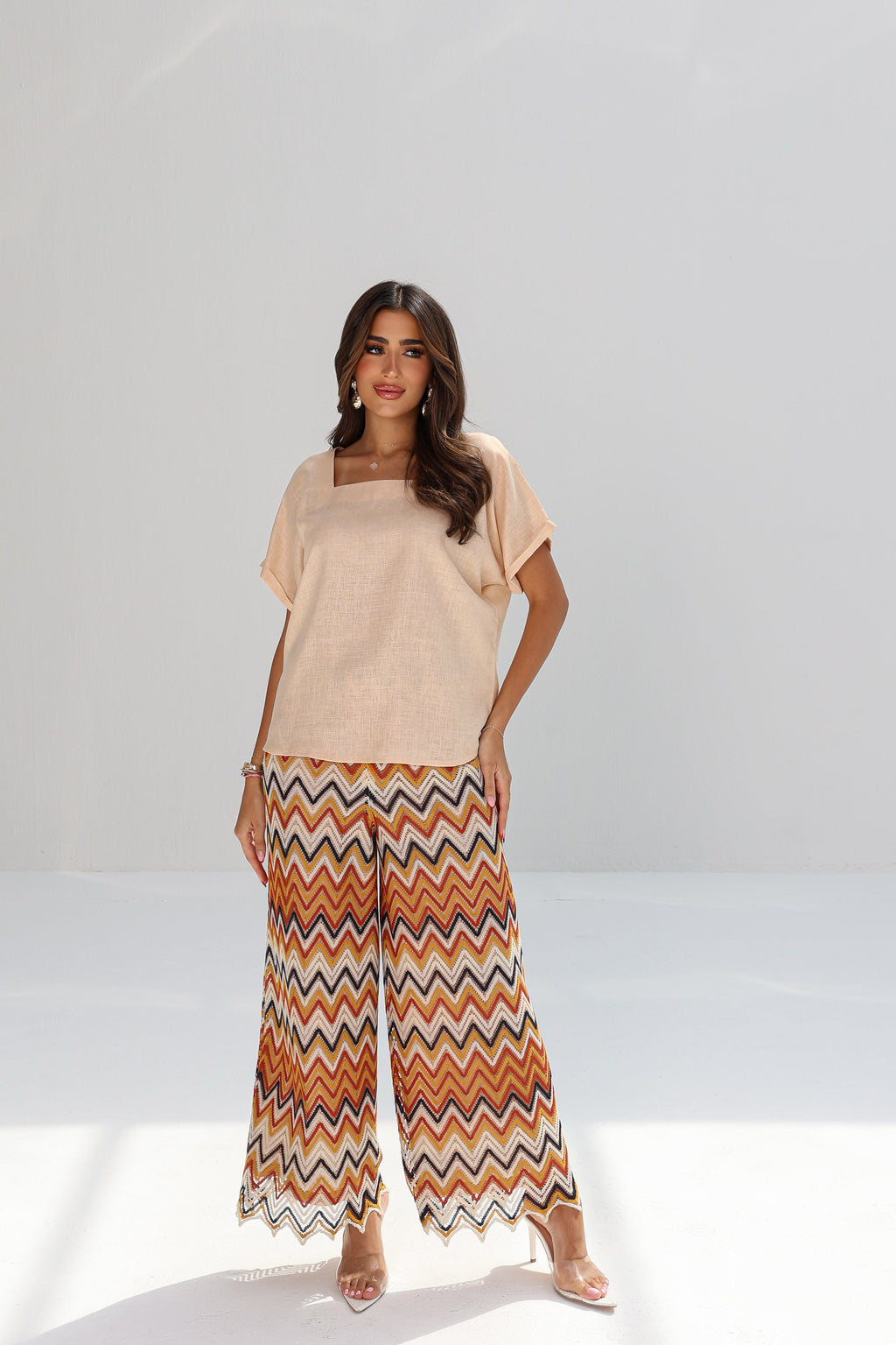 Dahab — Terracotta Chevron 3-in-1 Lace Travel Set