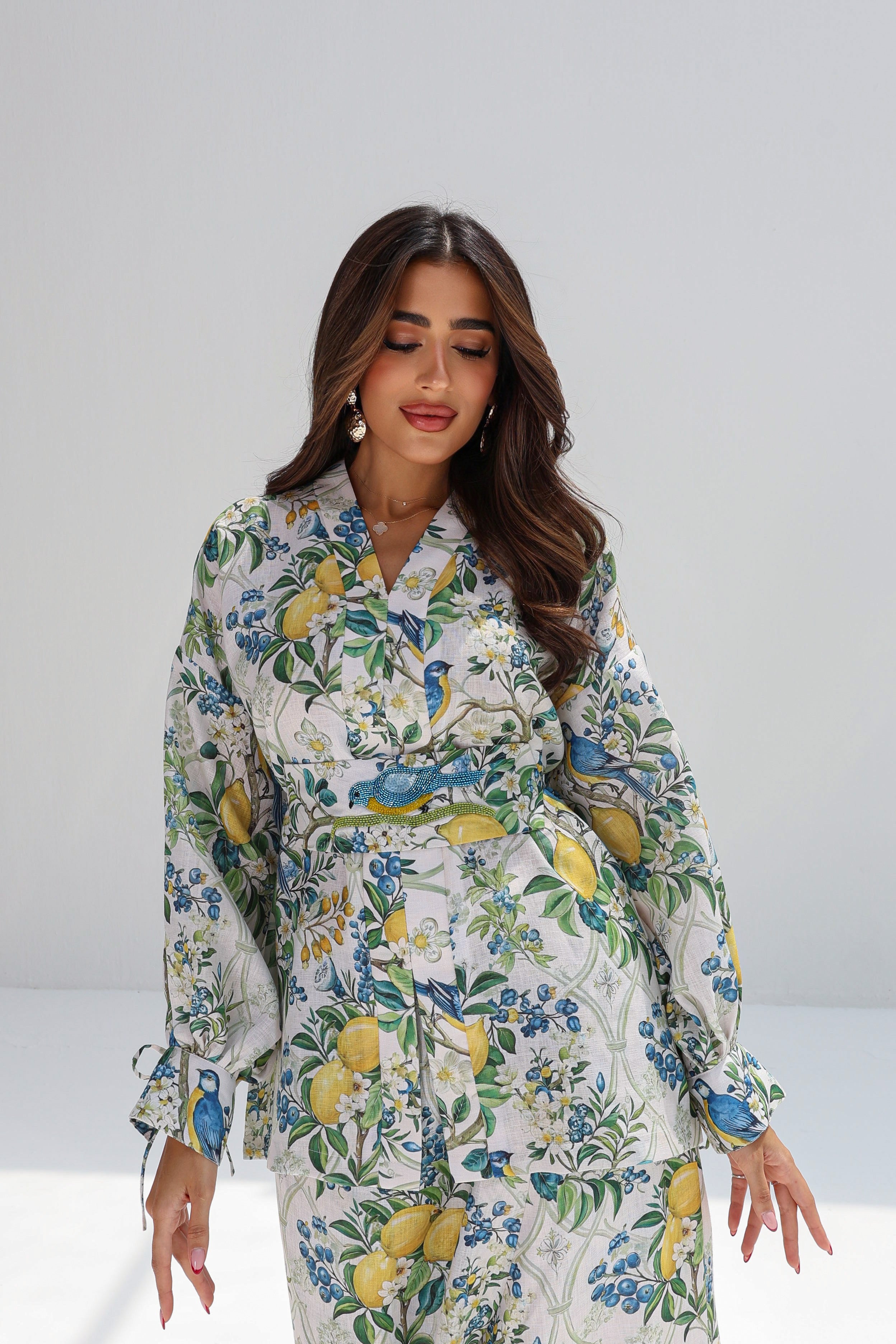 Limon — Lemon Bird Print Linen Dress