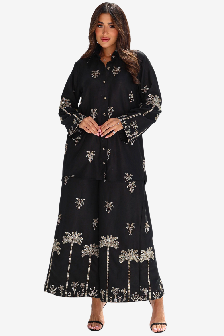 Midnight Palms Linen Blend Co-ord Set