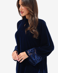 Midnight Velvet Embroidered Jalabiya