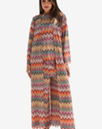 Multicolor Geometric Lace Three-Piece Set