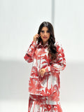Nakheel — Red Palm Print Linen Skirt Set