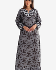 Ornamental Link Embellished Linen Blend Mukhawar