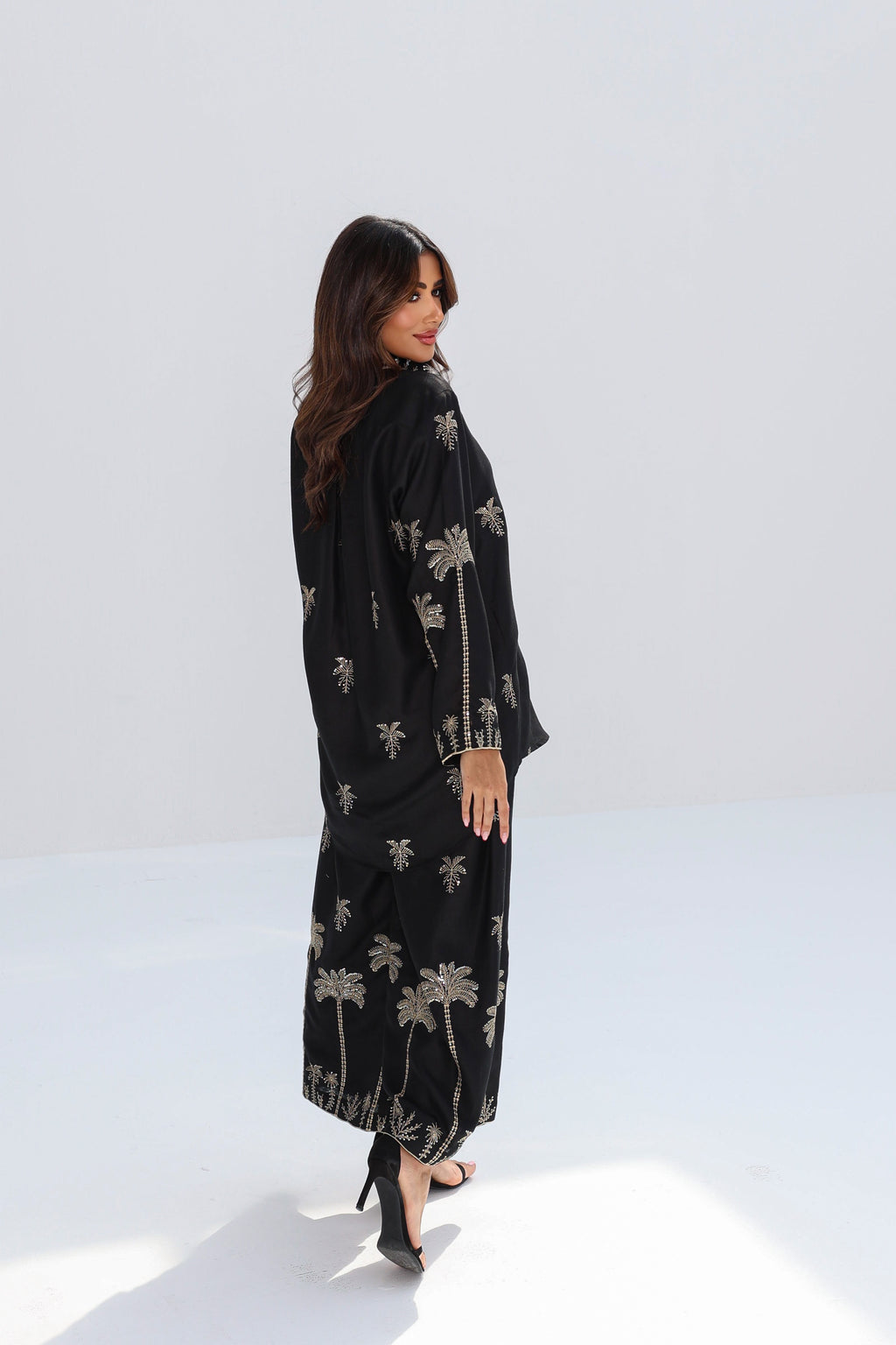 Nakheel Al Layl — Black Gold Palm Embroidered Co-ord Set