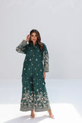Wardat Al Nil — Emerald Botanical Embroidered Co-ord Set