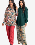 Palm Harmony Linen Blend Co-ord Set