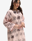 Palm Sparkle Linen Blend Jalabiya