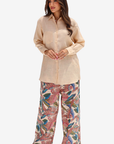Paradise Plume Linen Blend Co-ord Set