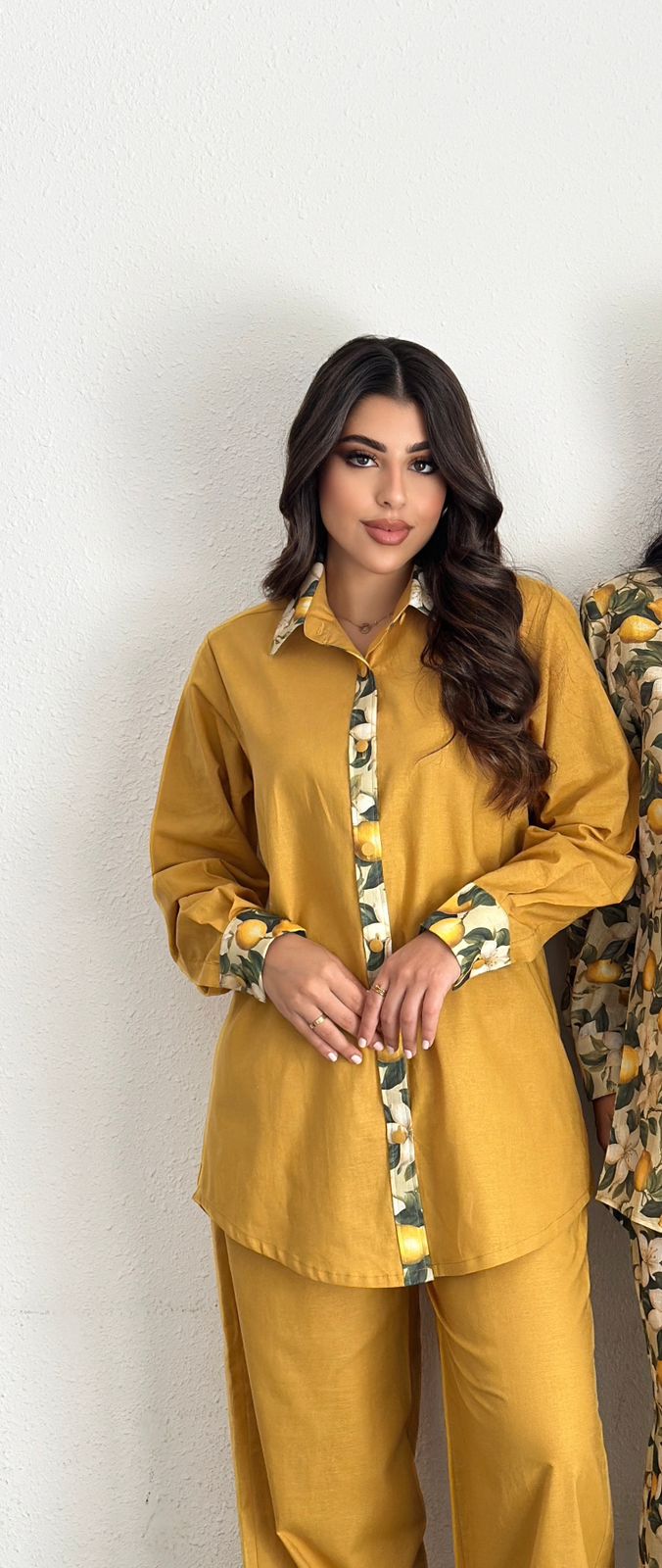 Lemon Print Linen Co-ord Set