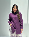 Amethyst Toile Linen Blend Co-ord Set