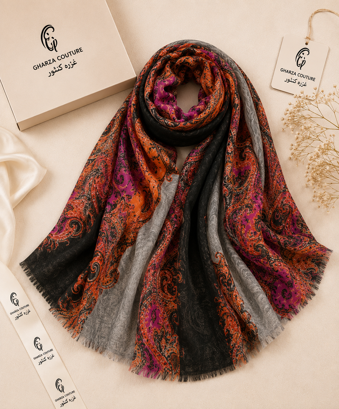 Royal Paisley Cashmere Silk Scarf