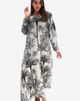 Royal Palm Landscape Linen Blend Dress